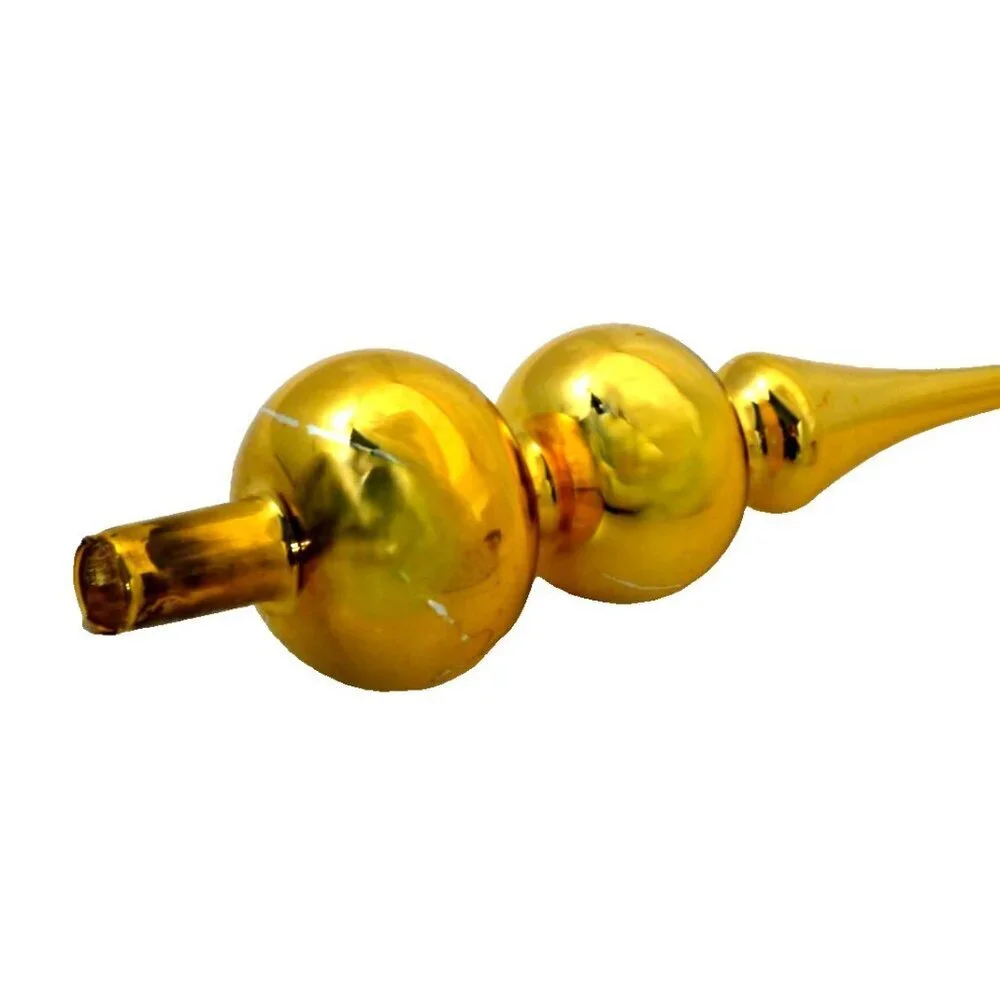 Vintage gold painted glass Christmas Tree Topper 13
